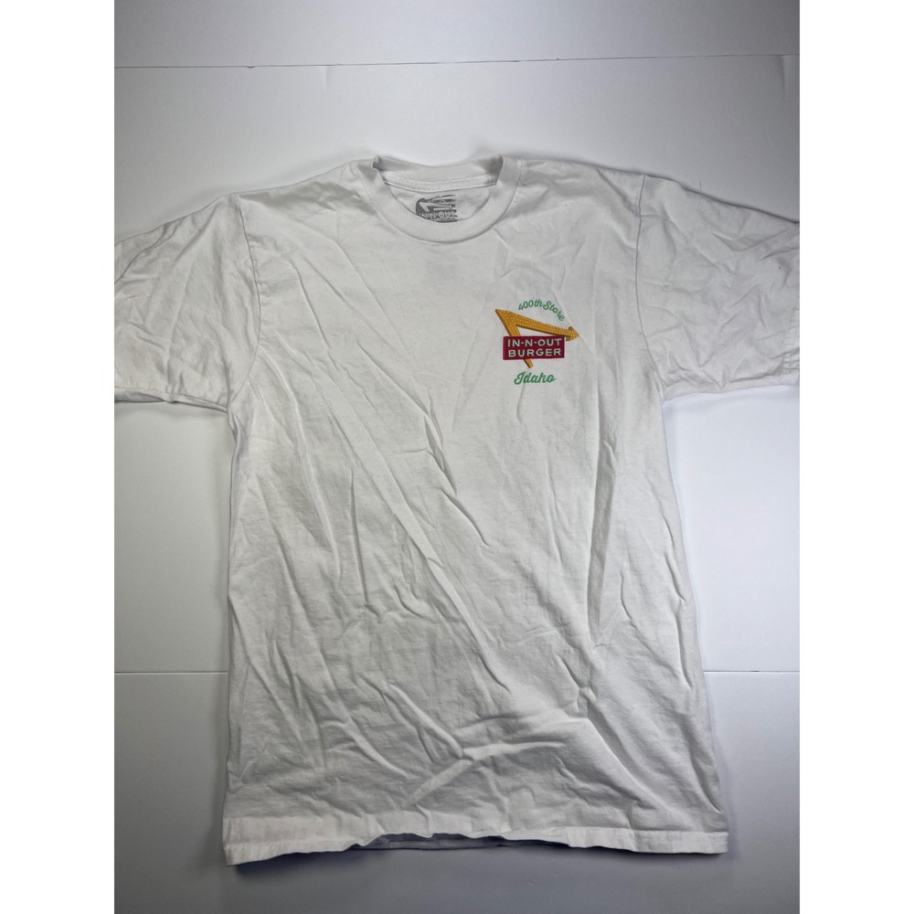 In-N-Out Burger T-Shirt Mens M White 400th Store Idaho Graphic Short Sleeve Tee